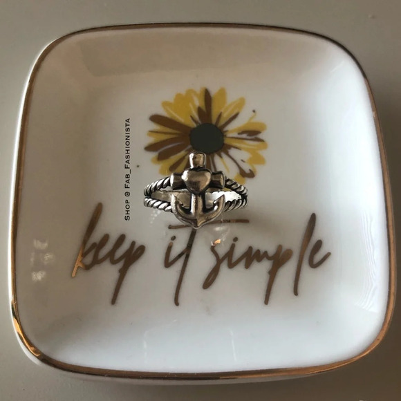 James Avery Retired Sterling Silver Size 6.25 Faith Hope Love Ring - Picture 1 of 9